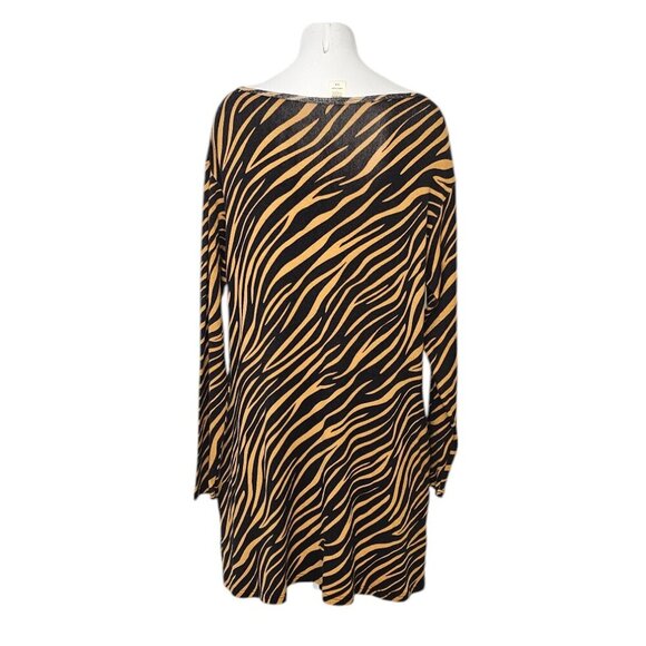 Smash + Tess Womens The Sweater Weather Dress, Teresa Tiger, Tunic, Pockets, M - Picture 2 of 9